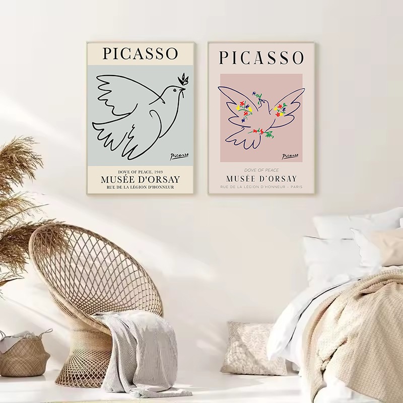 Minimalist Picasso Dove Peace  - Interior Design Drawing ulasan dan harga