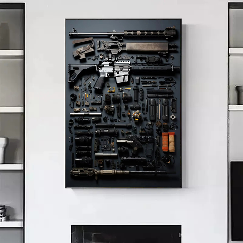 Gun Accessories Posters Wall A - Interior Design Drawing ulasan dan harga