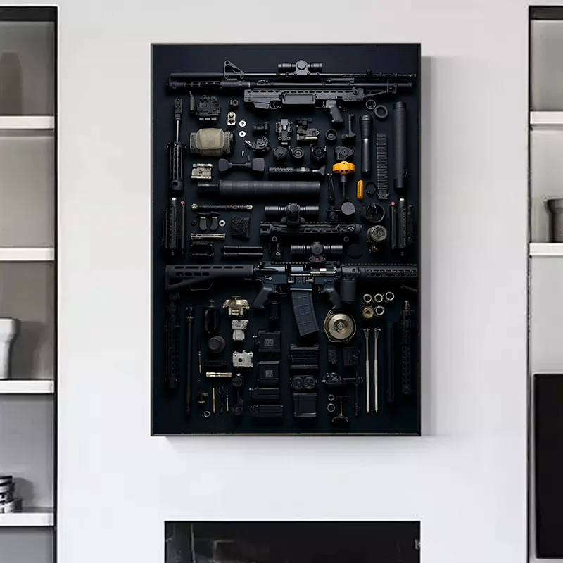 Gun Accessories Posters Wall A - Interior Design Drawing ulasan dan harga