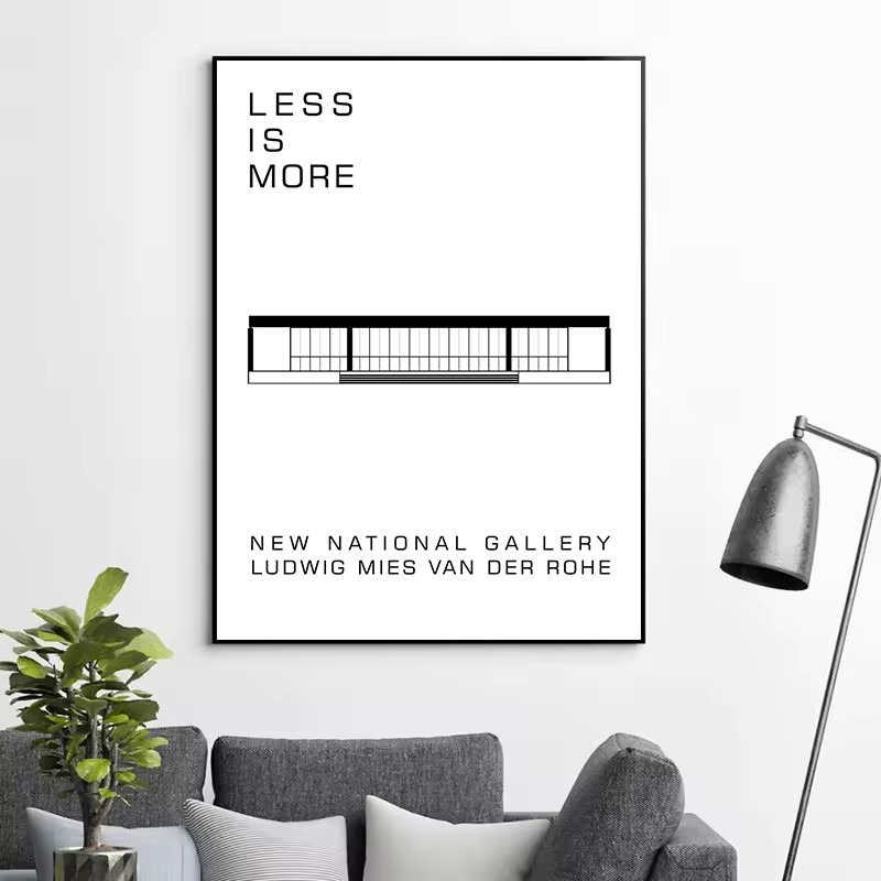 Classic Farnsworth House Bauha - Interior Design Drawing ulasan dan harga