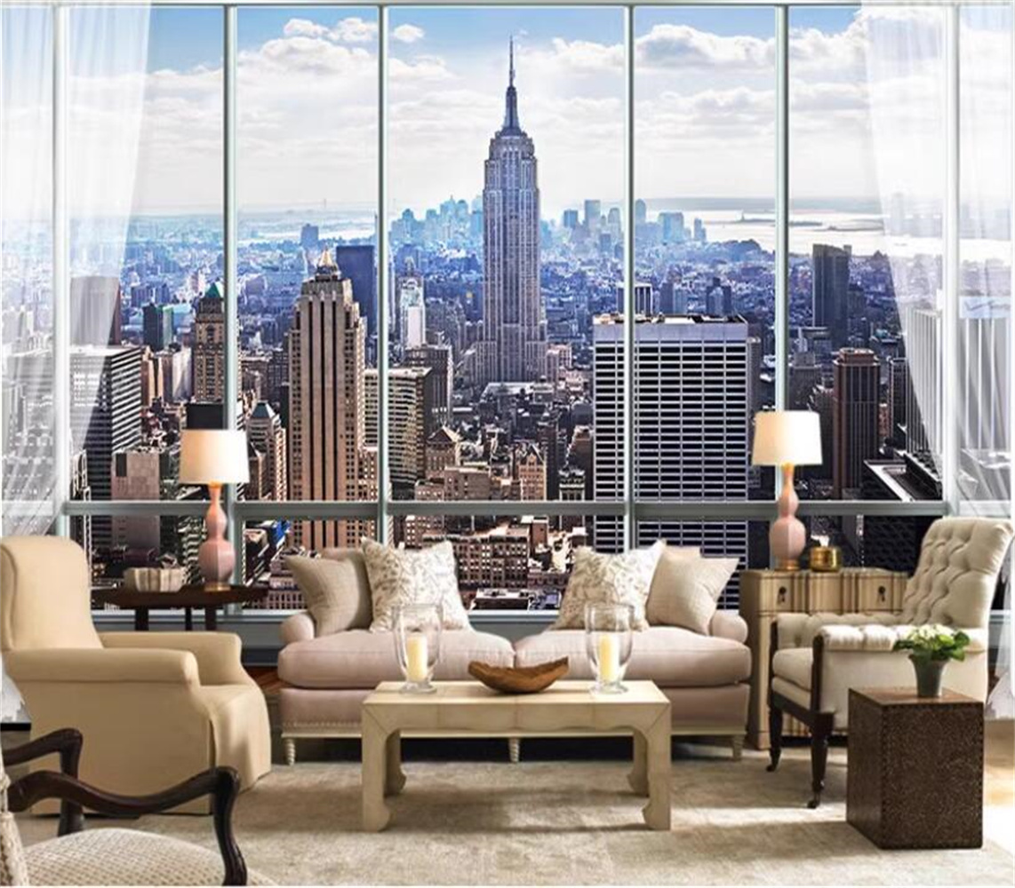 New York Sunrise 3D Window Cit - Interior Design York ulasan dan harga