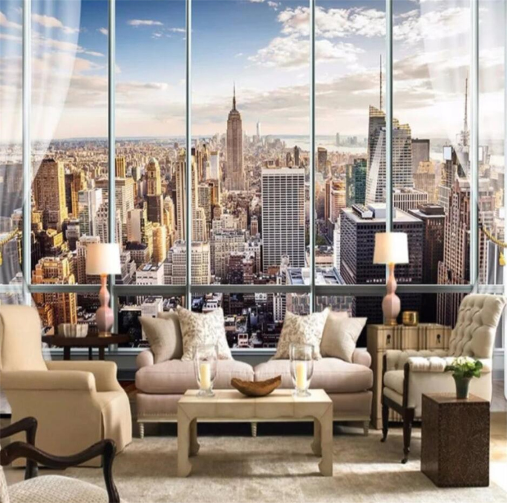 New York Sunrise 3D Window Cit - Interior Design York ulasan dan harga