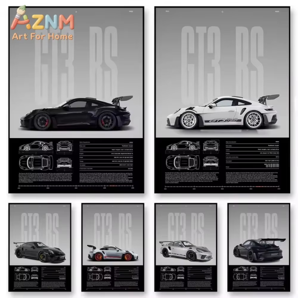 1pc Minimalist 911 GT3-RS 718  - Interior Design Drawing ulasan dan harga