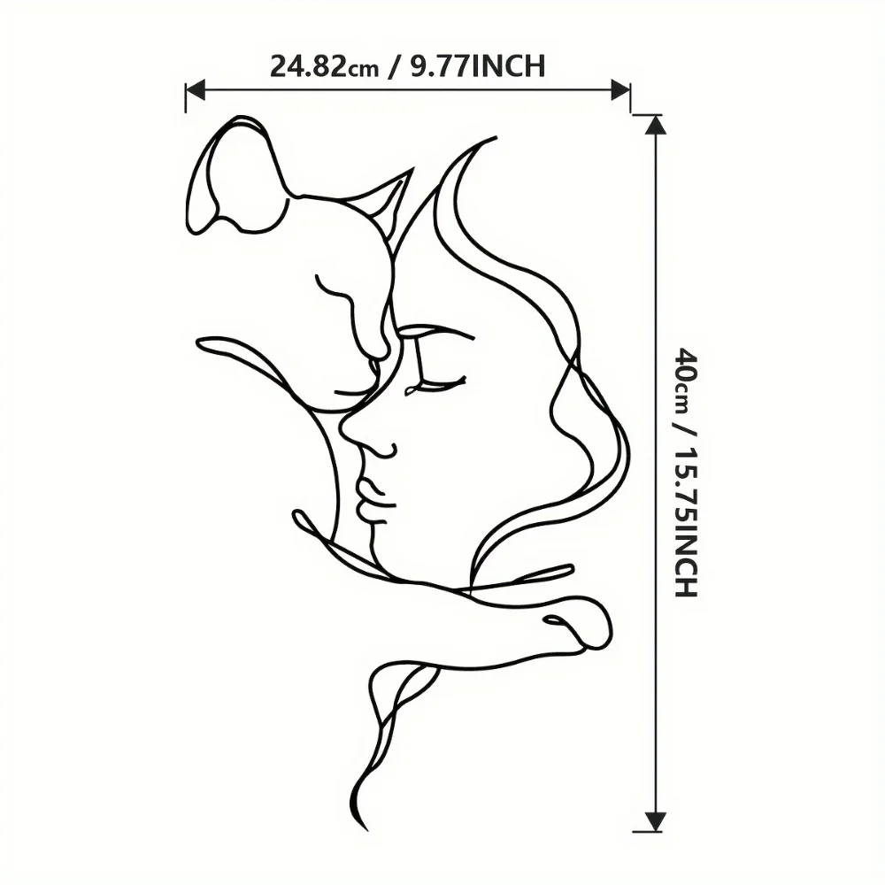 Sleek Black Cat and Woman Meta - Interior Design Women ulasan dan harga