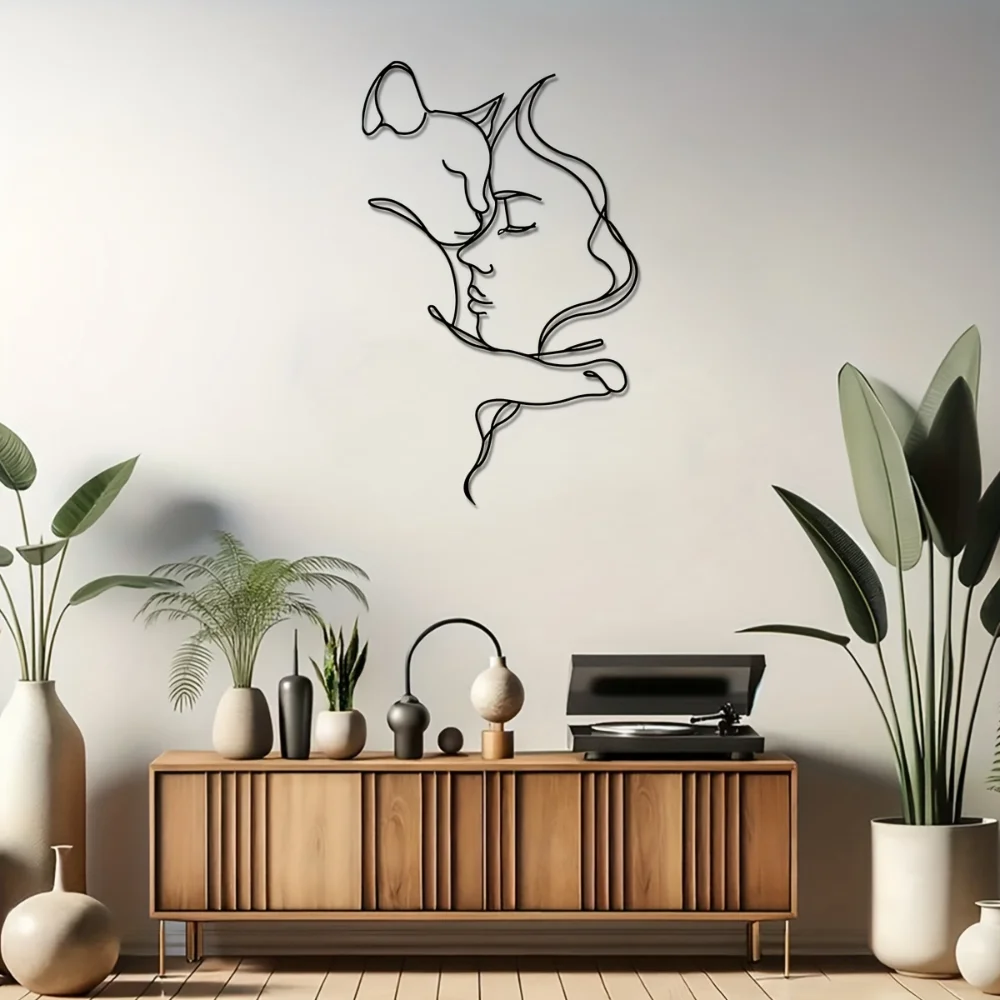 Sleek Black Cat and Woman Meta - Interior Design Women ulasan dan harga