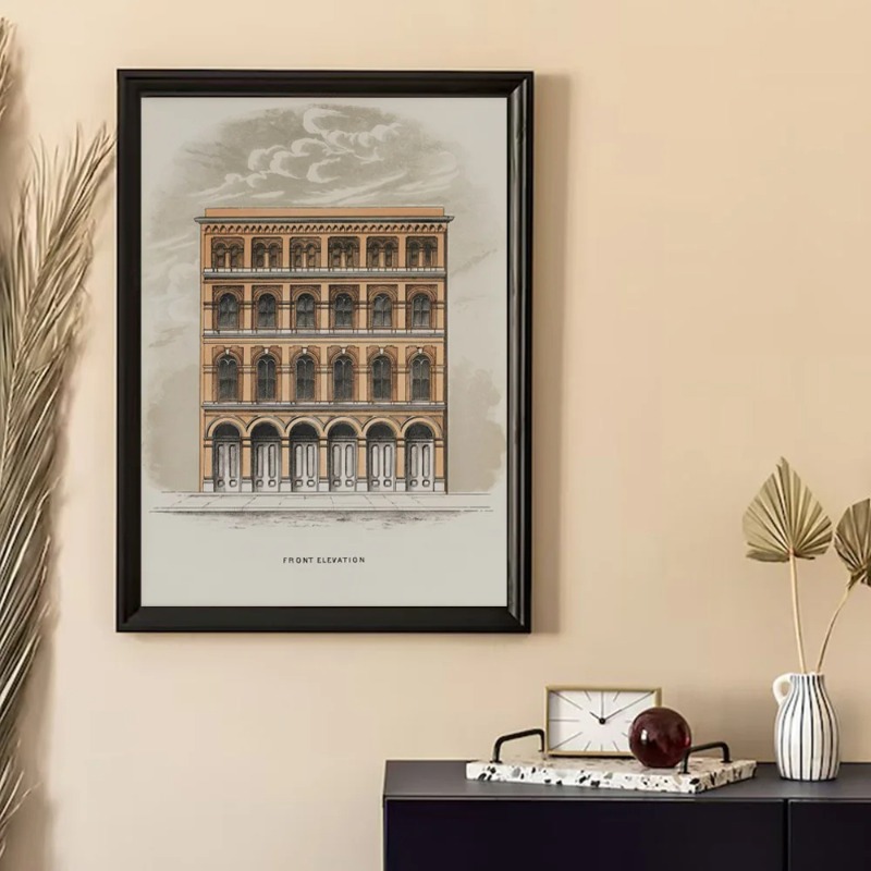 Vintage Drawing Sketch Geometr - Interior Design Drawing ulasan dan harga