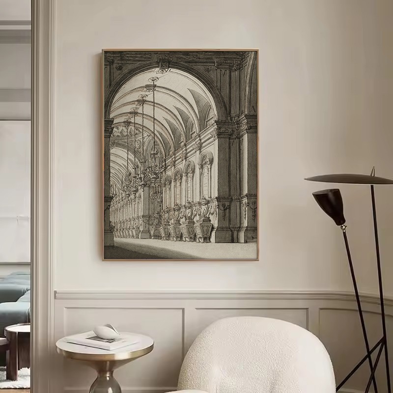 Vintage Drawing Sketch Geometr - Interior Design Drawing ulasan dan harga