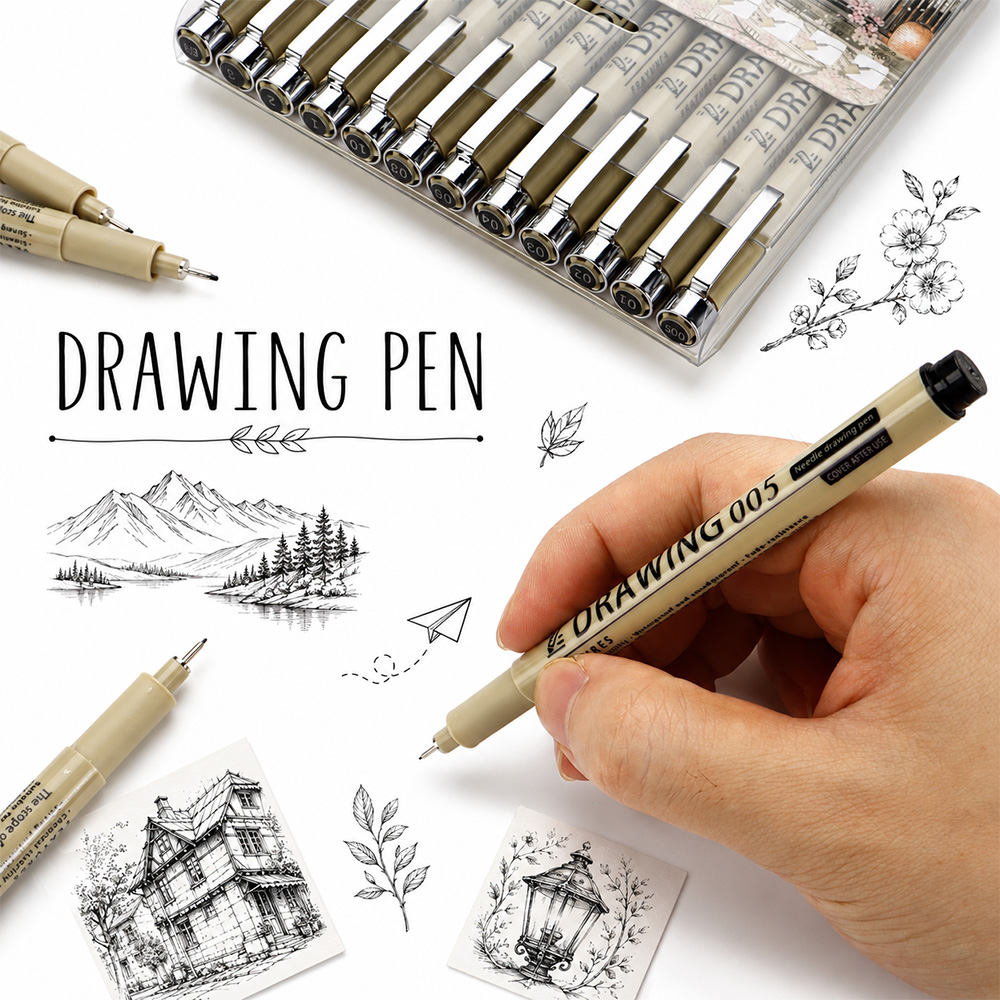 12 Size Fine Line Micron Pens  - Interior Design Drawing ulasan dan harga